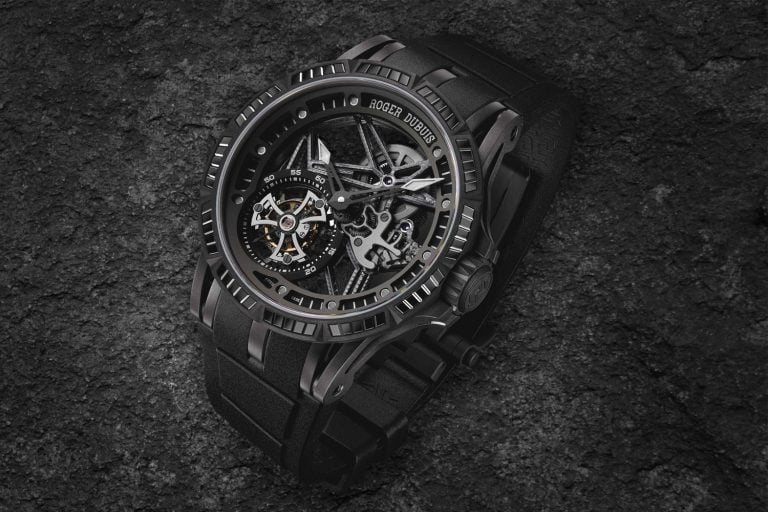 Roger Dubuis Excalibur Spider Skeleton Flying Tourbillon - colored stones rubber bezel